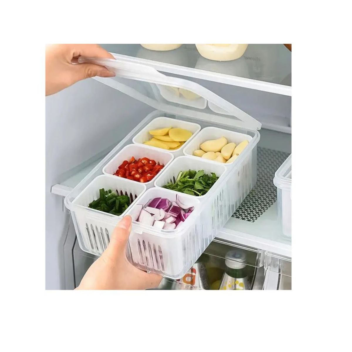 GENERICO - CONTENEDOR DE ALMACENAMIENTO CON 6 COMPARTIMIENTOS