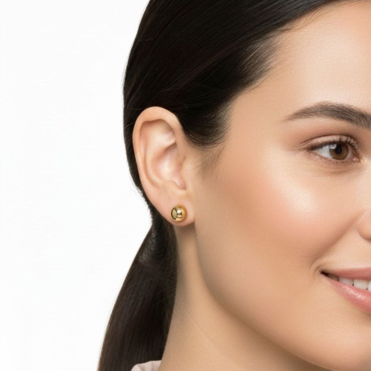 SANTORAL - Aretes Bola Dorados - Plata