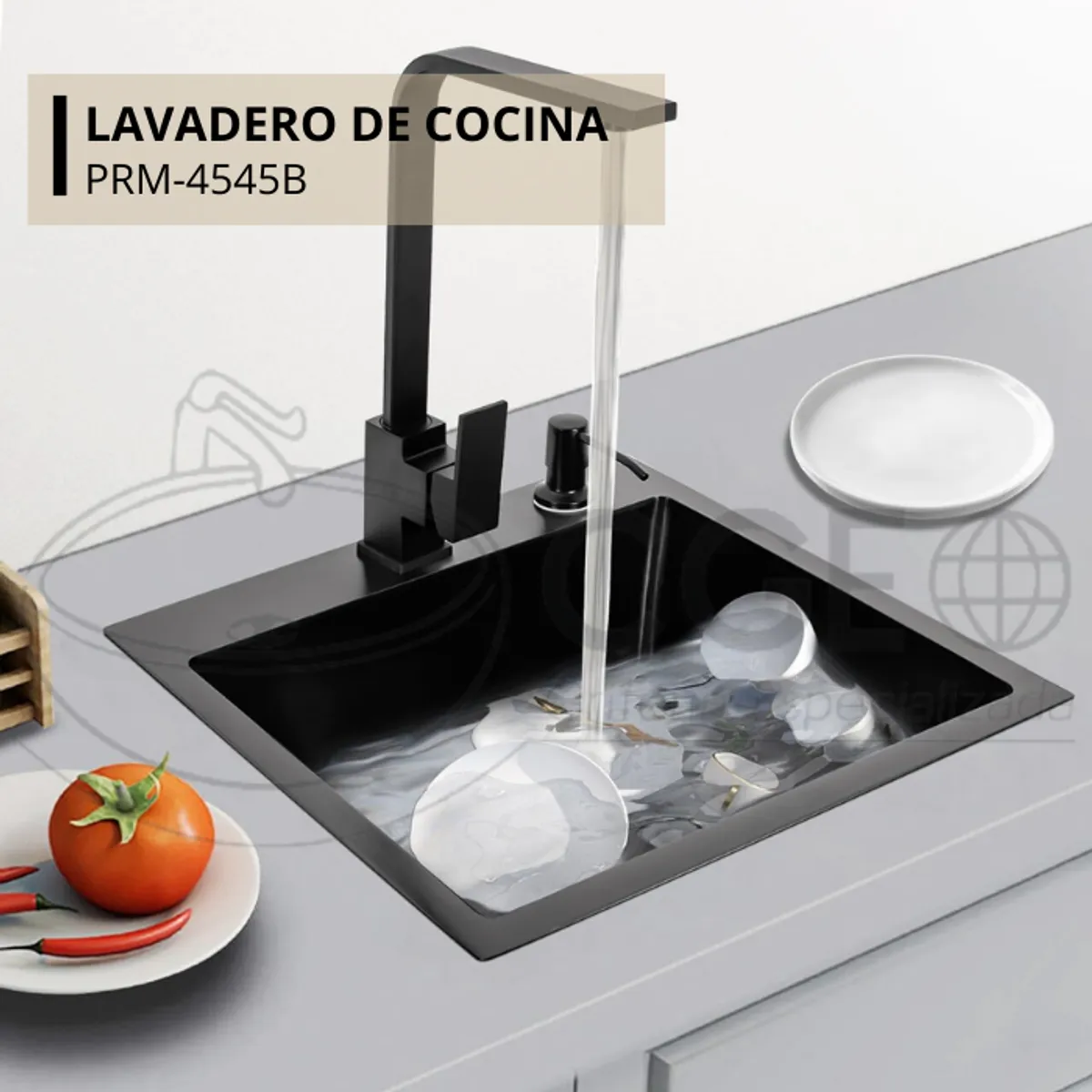 FRATELLI - LAVADERO DE COCINA ACERO INOXIDABLE NEGRO PRM-4545B