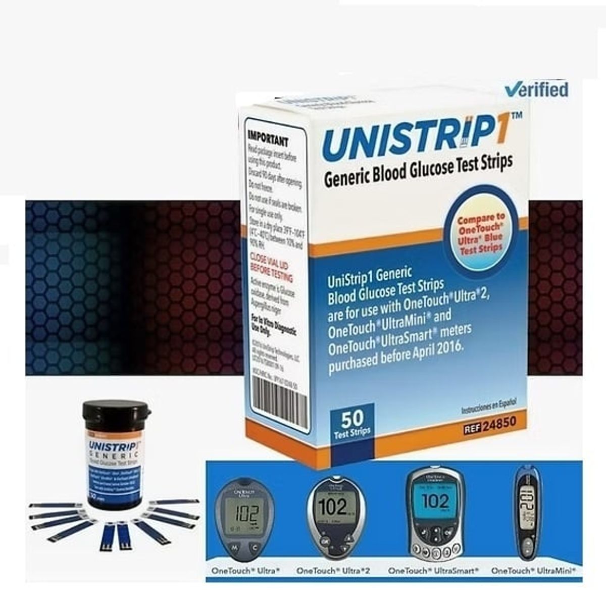 GENERICO - TIRAS REACTIVAS PARA GLUCOMETRO ONE TOUCH ULTRA X 50 UNID.