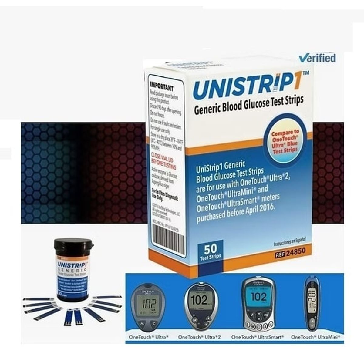 GENERICO - TIRAS REACTIVAS PARA GLUCOMETRO ONE TOUCH ULTRA X 50 UNID.