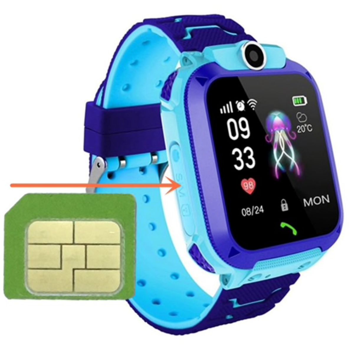GENERICO - Smartwatch para niños Q12 Kids Con Chip Celeste