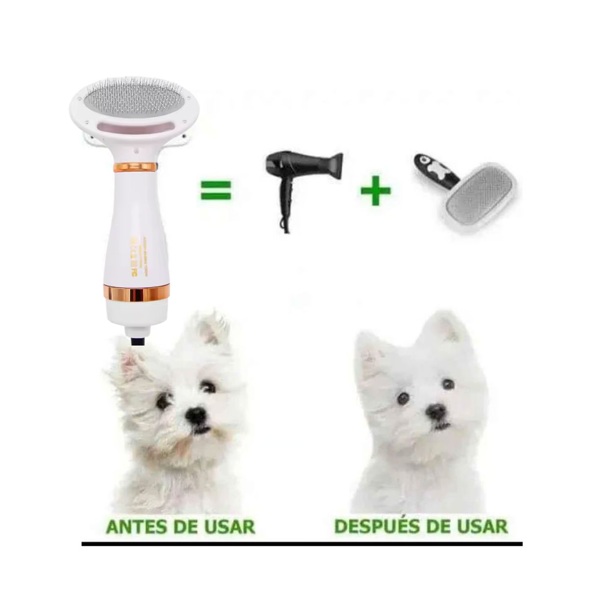 SECADOR Y PEINE PARA MASCOTAS 2 EN 1, marca GENERICO - Foto 2