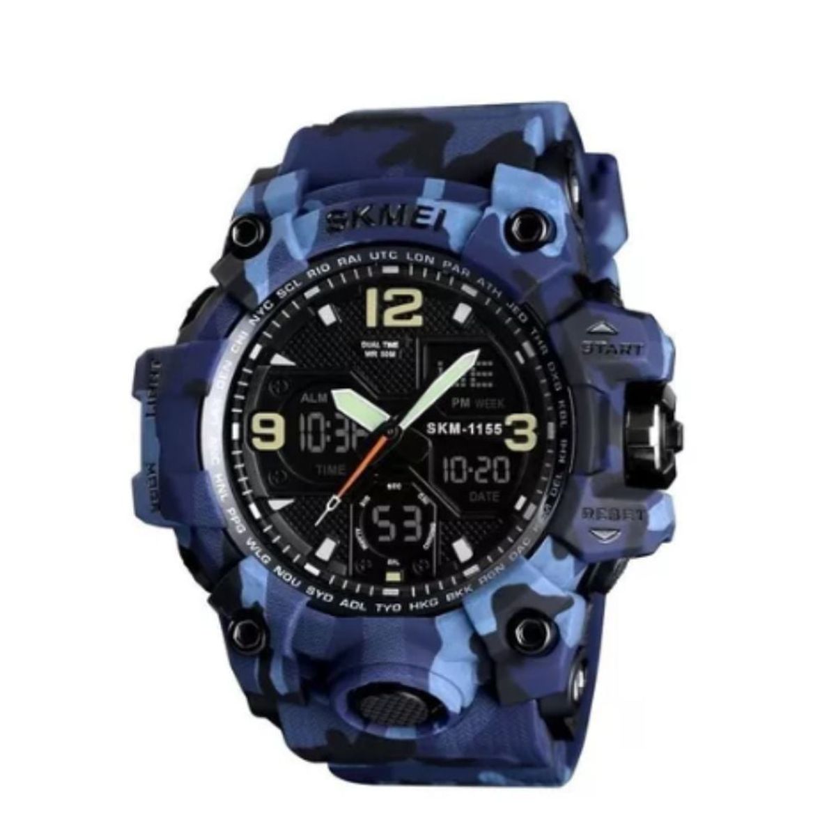 SKMEI - Reloj Skmei 1155 Dual Camuflado Azul