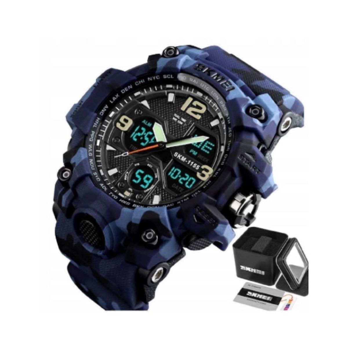 SKMEI - Reloj Skmei 1155 Dual Camuflado Azul