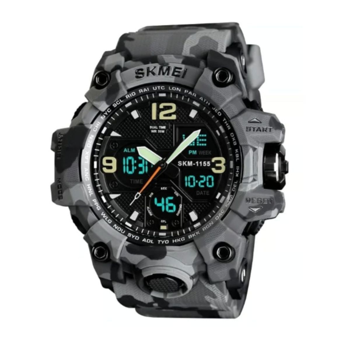 SKMEI - Reloj Skmei 1155 Dual Time 5 Atm Camu