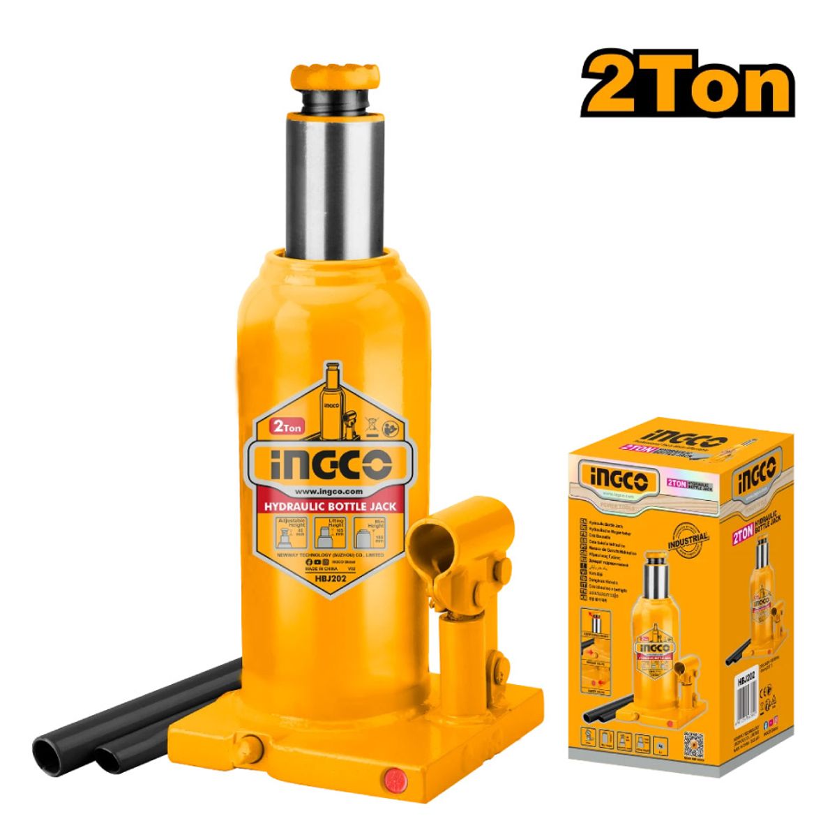 INGCO TOOLS - GATA HIDRÁULICA TIPO BOTELLA 2 TONELADAS INGCO HBJ202