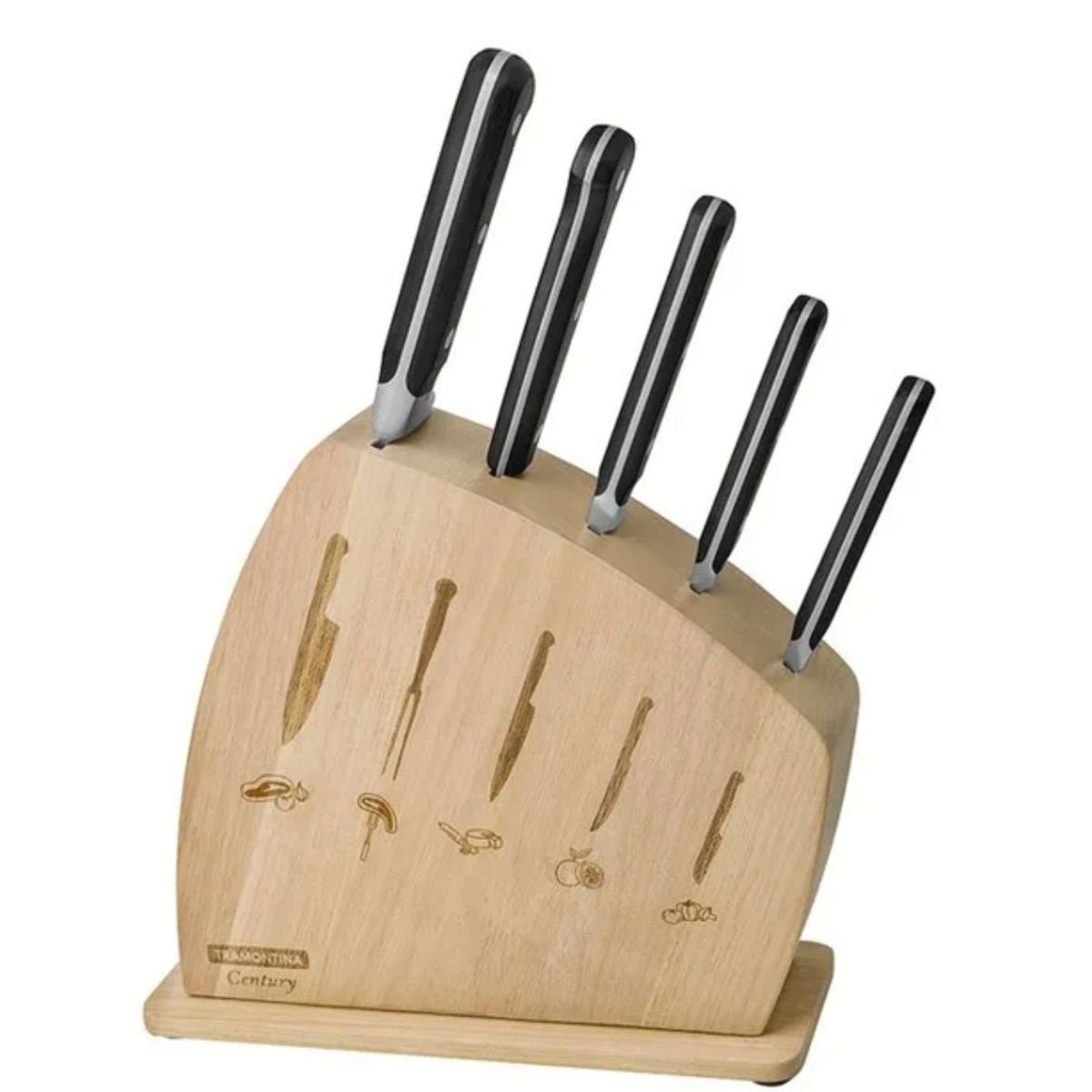 TRAMONTINA - Juego de Cuchillos x6 pzas cTaco Madera Century - Tramontina