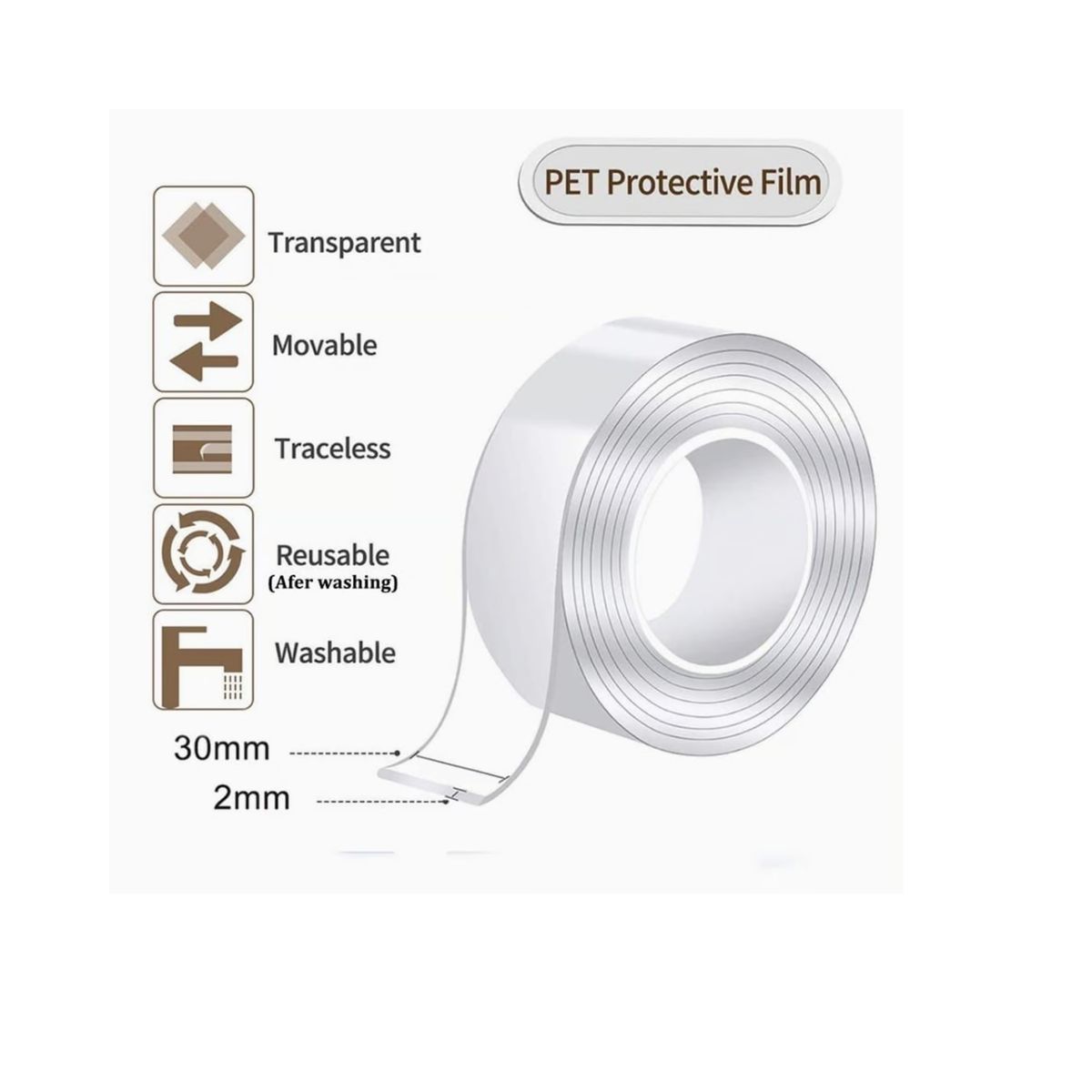 GENERICO - CINTA DOBLE CONTACTO DE ALTA RESISTENCIA DE 3 METROS