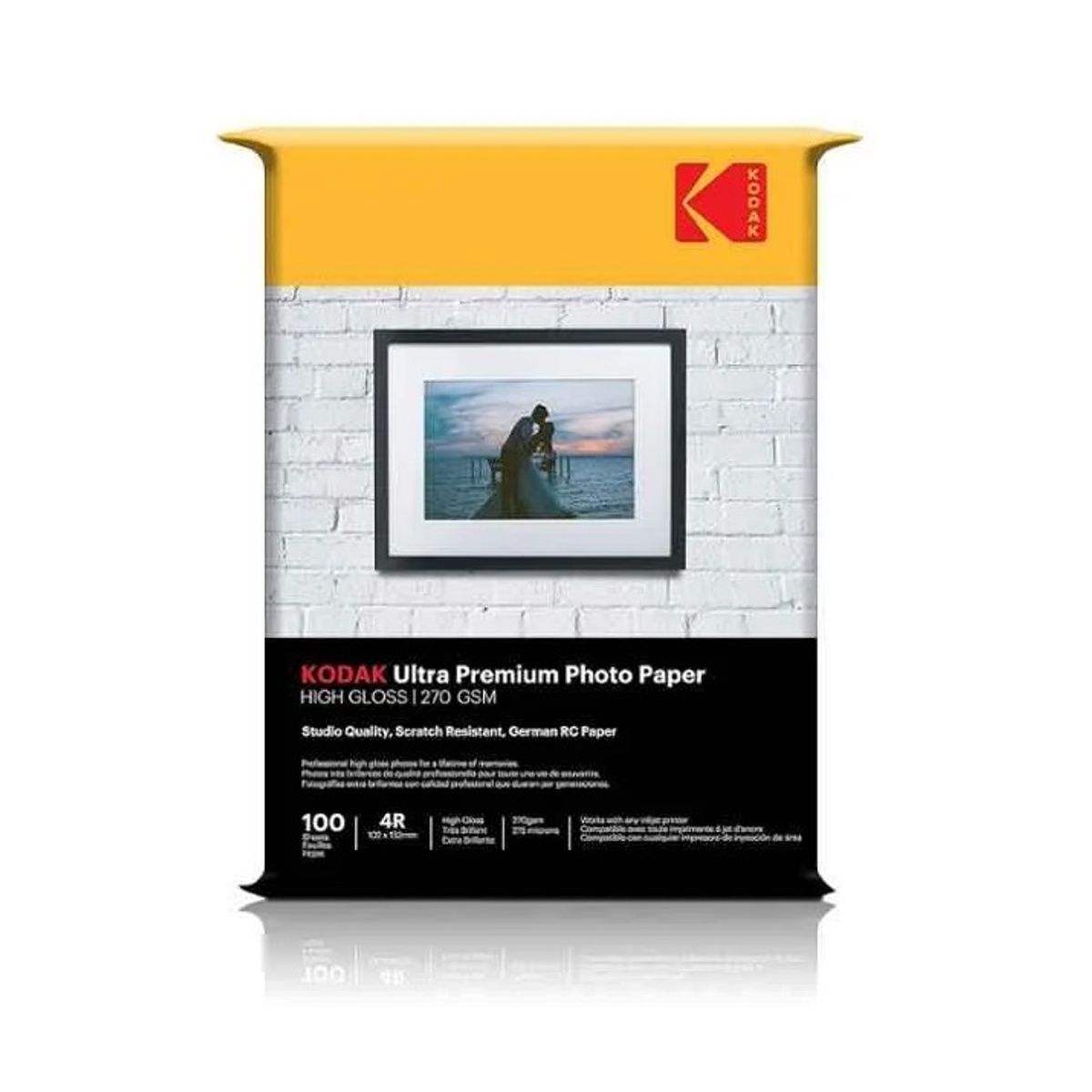 KODAK - Papel Fotográfico Alto Brillo 4R Kodak 270gr 10x15cm x 100uds