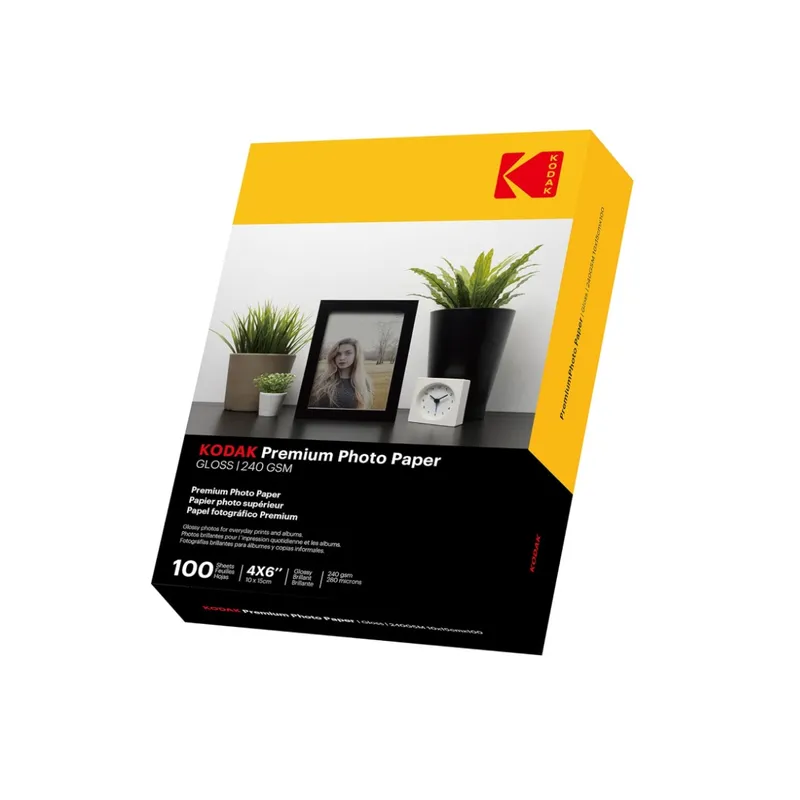 KODAK - Papel Fotográfico Alto Brillo 4R Kodak 240gr 10x15cm x 100uds