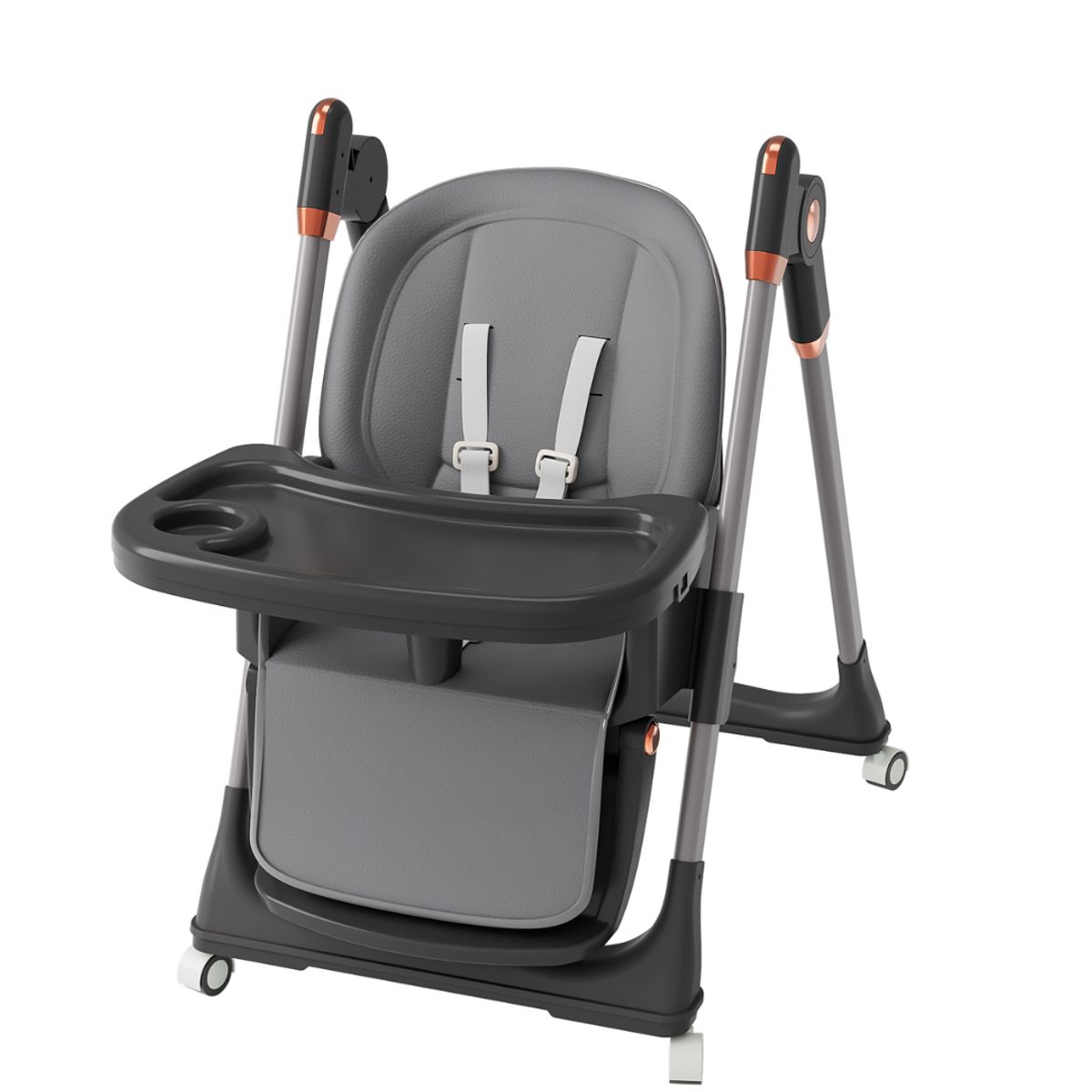 GENERICO - Silla de comer gris multiniveles multifuncional hasta 50 kilos gris con almohada