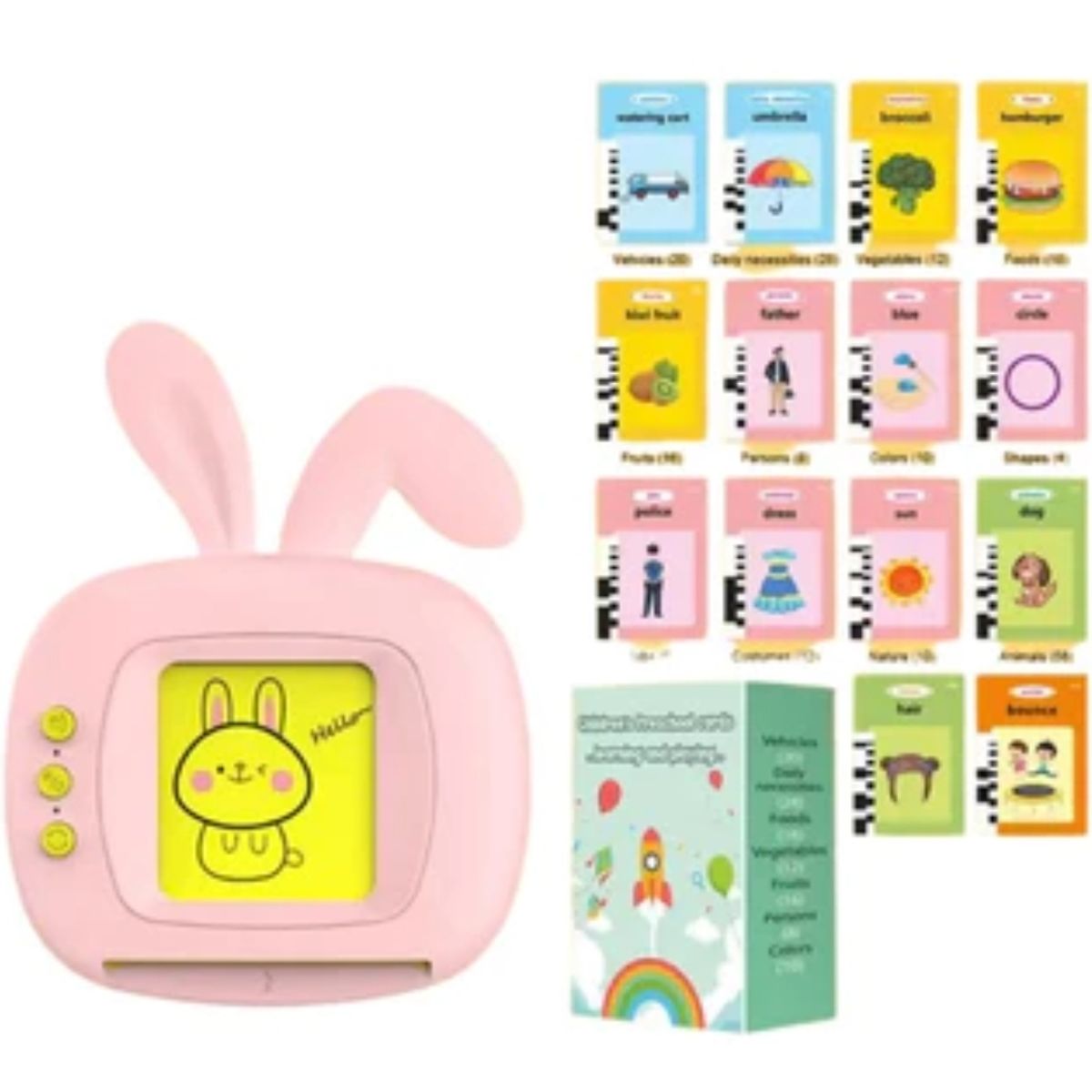 GENERICO - Juguete Lector de tarjetas didácticas inglés y español