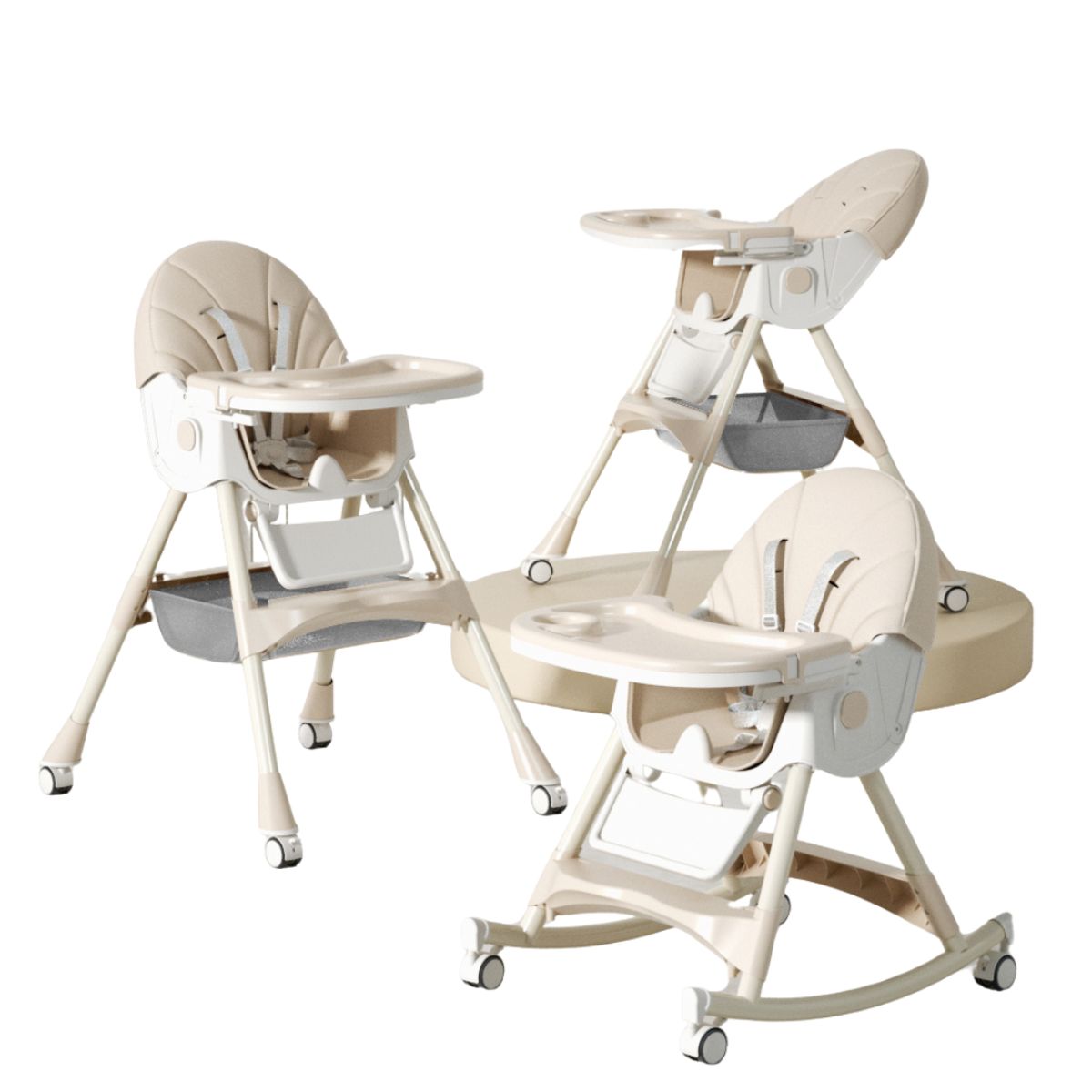GENERICO - SILLA DE COMER BALANCÍN 3 EN 1 BEIGE