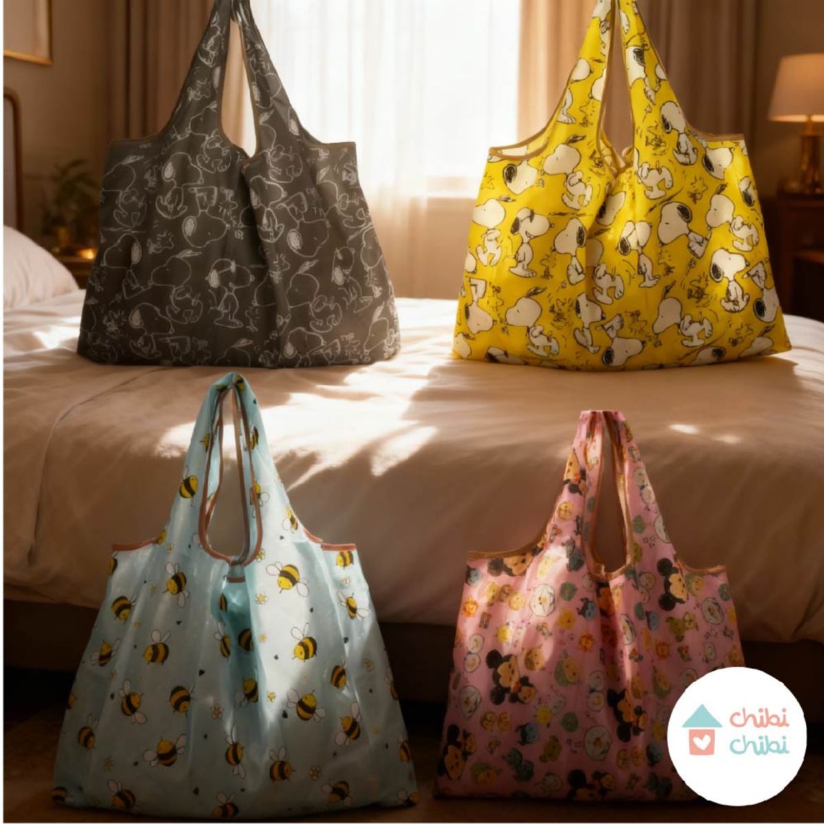 CHIBI CHIBI - Bolsa Portátil Para Paseos Y Viajes-Negro