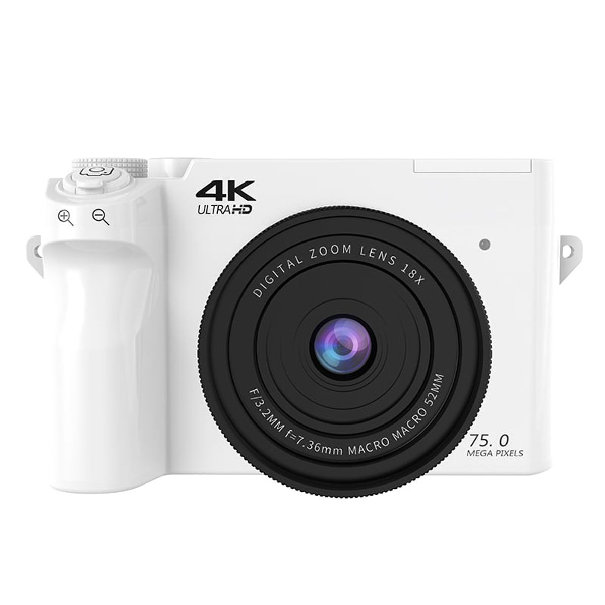 RENVMEXY - Cámaras Digitales 4K 75MP WiFi Blanca + 64GB-Zoom digital 18X Webcam