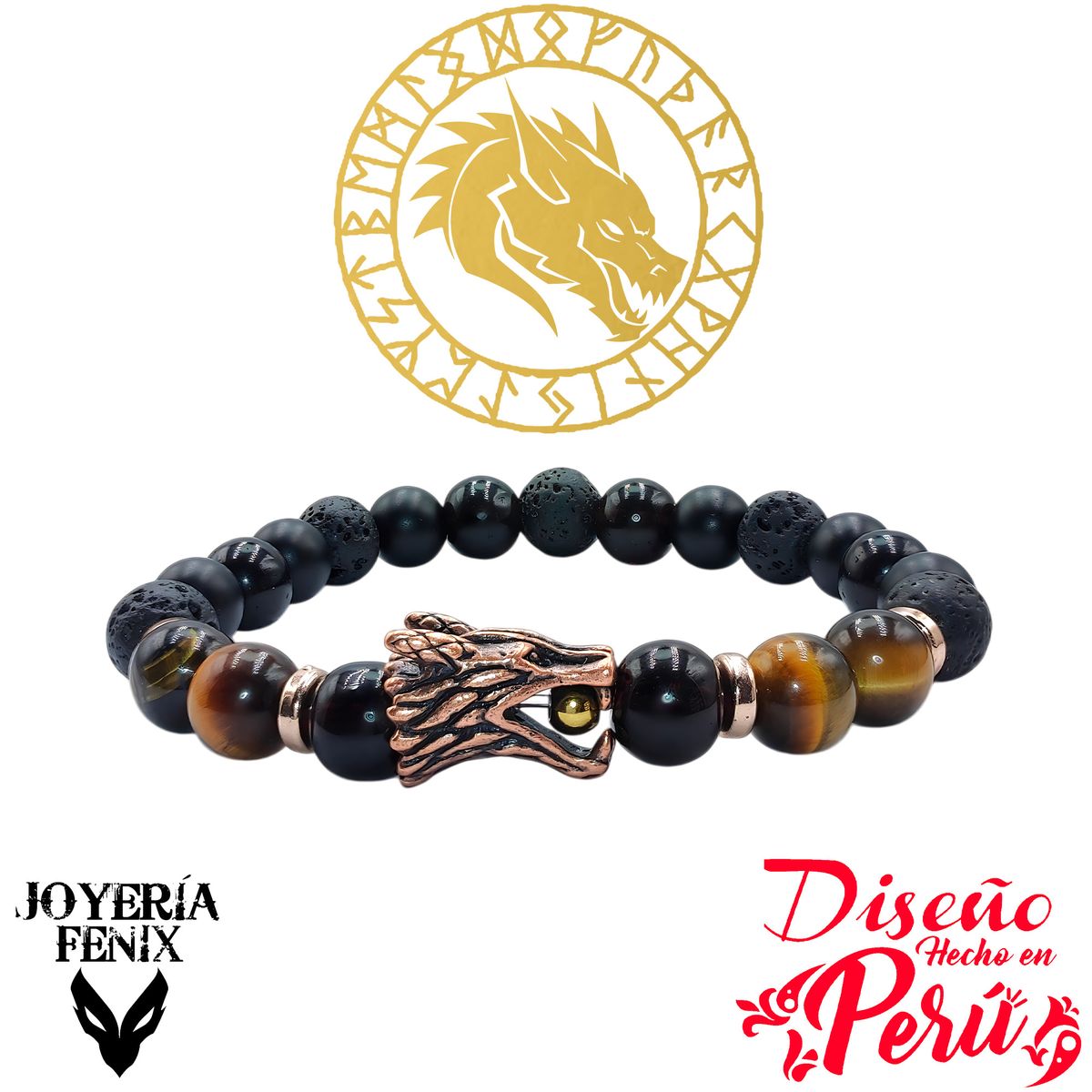 JOYERIA FENIX - Pulsera Piedra Natural Dragón - Joyeria Fenix