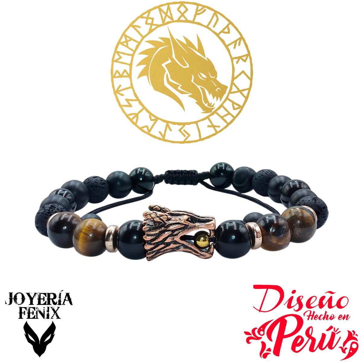 JOYERIA FENIX - Pulsera Piedra Natural Dragón - Joyeria Fenix