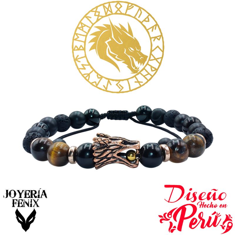 JOYERIA FENIX - Pulsera Piedra Natural Dragón - Joyeria Fenix