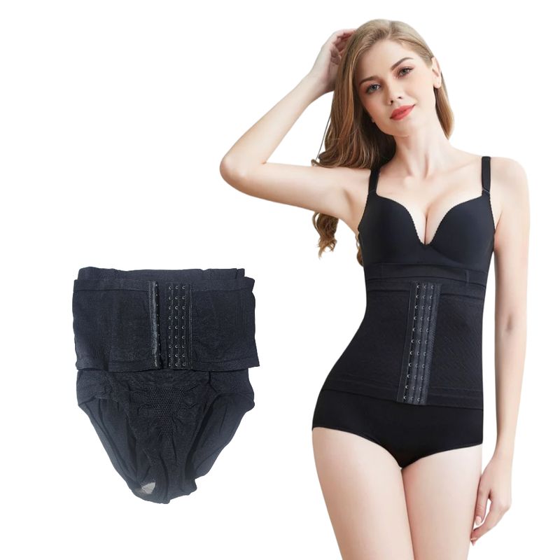 GENERICO - Ropa interior faja con corsé reductor moldeadora de cintura - NEGRO