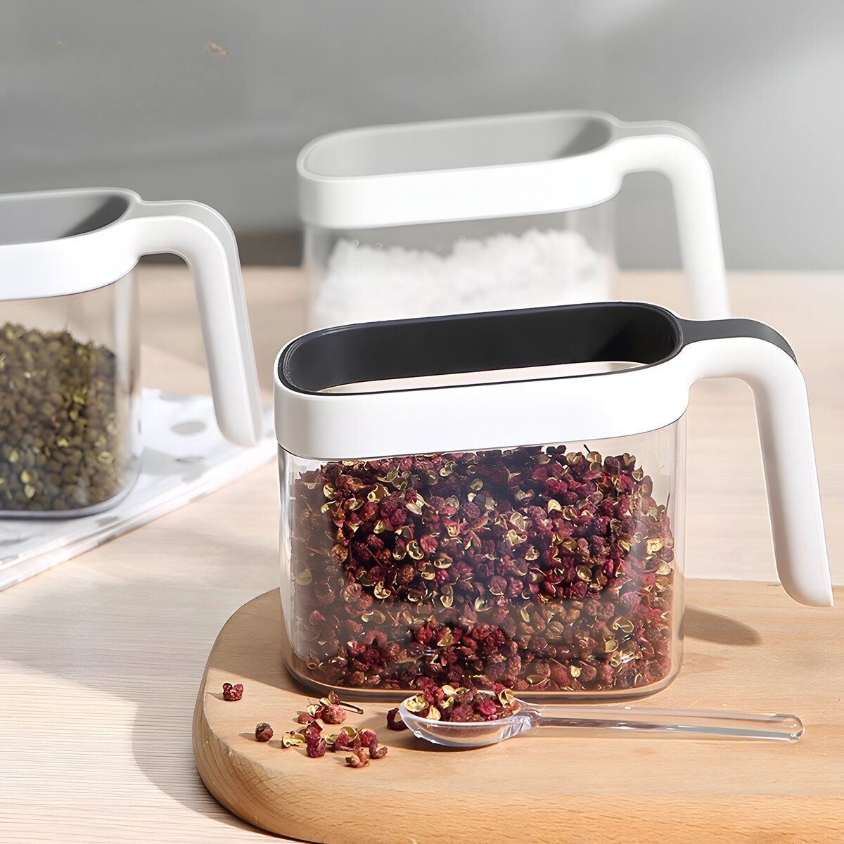 ELMEJORPRECIO - Condimentero De 3 Espacios Organizador De Cocina Ecoco Negro