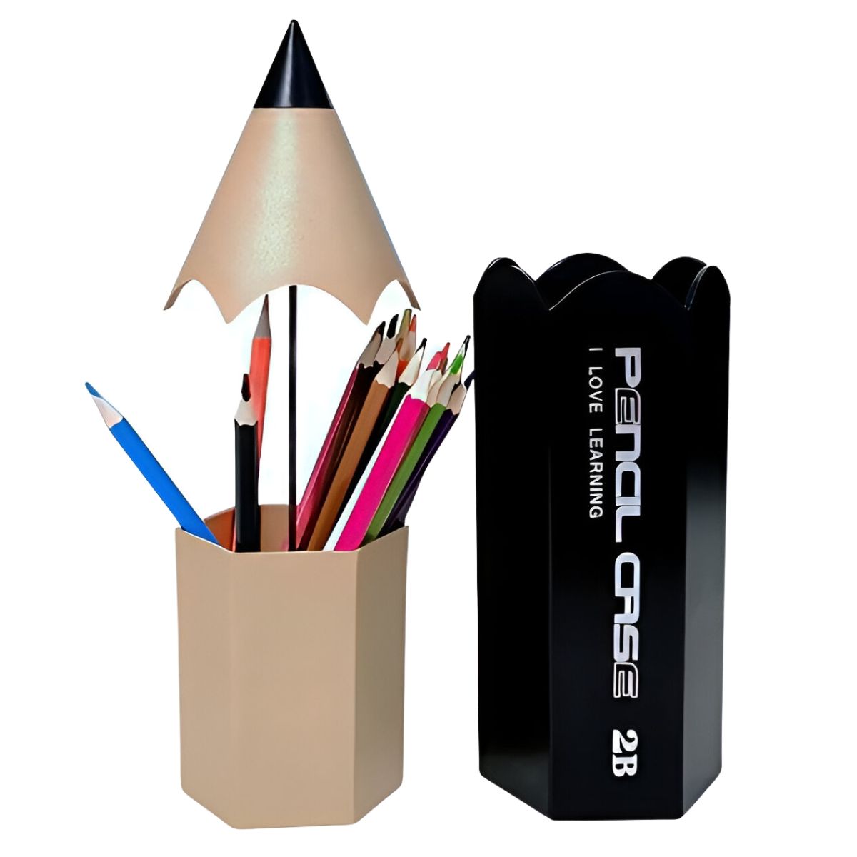 ELMEJORPRECIO - Organizador Para Plumones Lapiceros Modelo Lápiz Negro