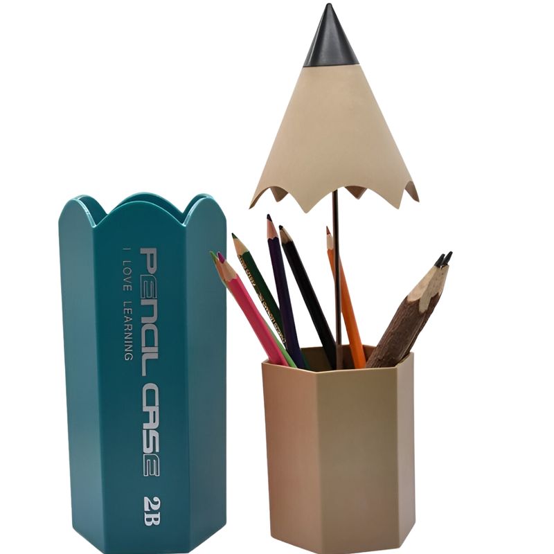 ELMEJORPRECIO - Organizador Para Plumones Lapiceros Modelo Lápiz Verde