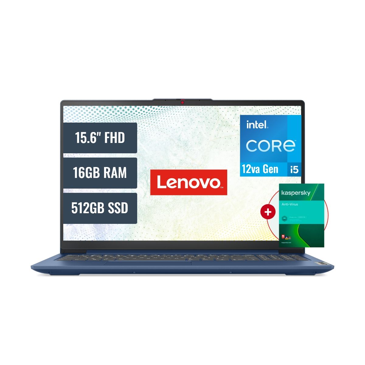 LENOVO - Laptop Lenovo Intel Core i5 12450H 16GB RAM 512GB SSD 15.6 FHD FreeDOS + Antivirus