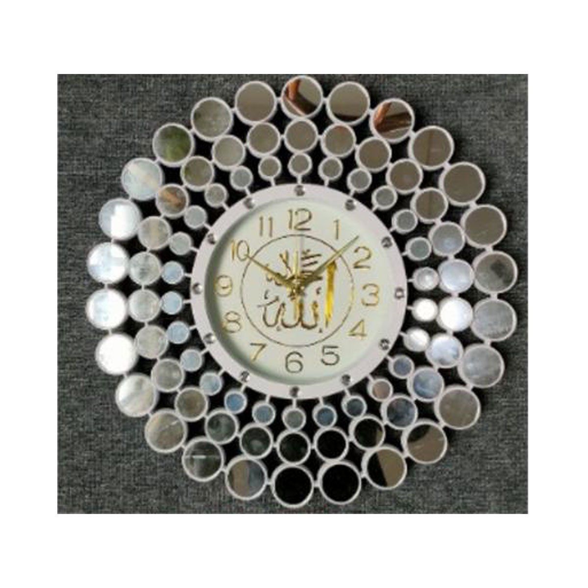 GENERICO - Reloj De Pared Elegante Espejo Sala Comedor Hogar 45cm Plateado