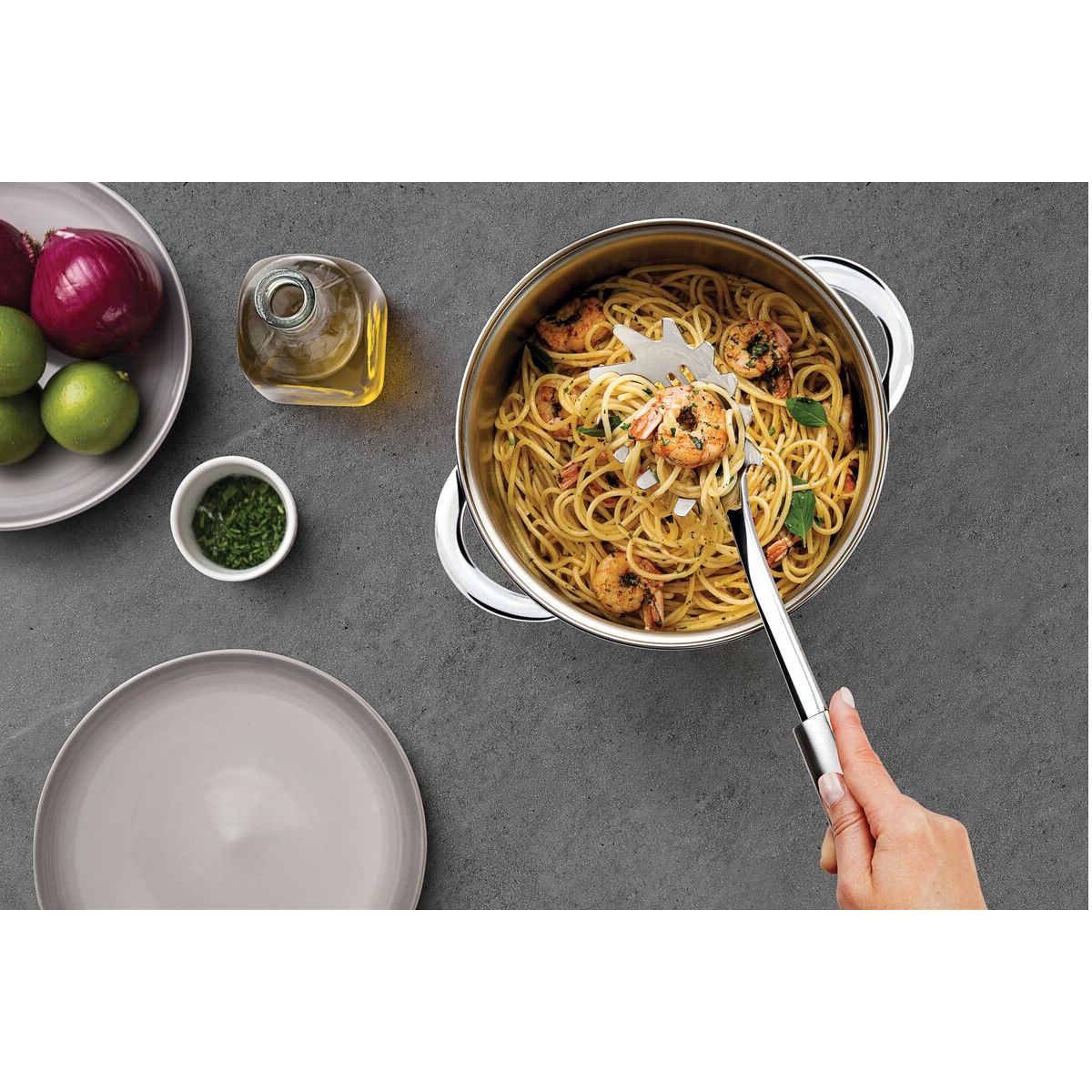 TRAMONTINA - Cuchara para pasta tramontina de acero inoxidable Marffin