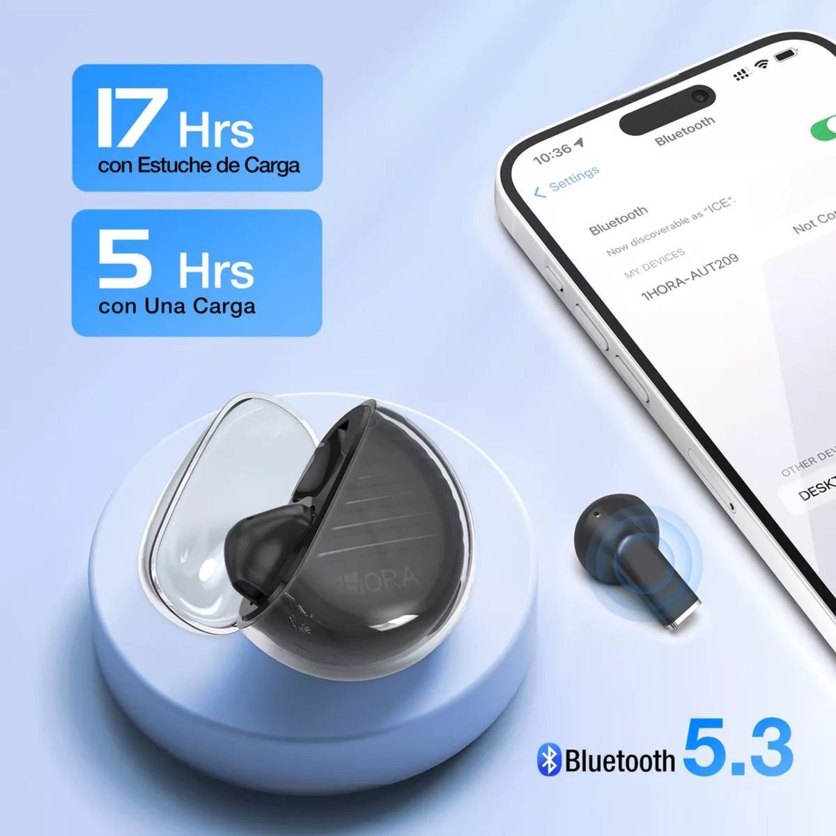 OEM - 1Hora AUT209 Audífonos In-ear con Estuche de Carga USB