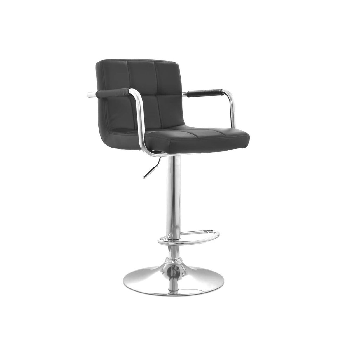 OFIDEAS - Banco Para Bar Nill Con Brazos Giratorio Negro Ofideas