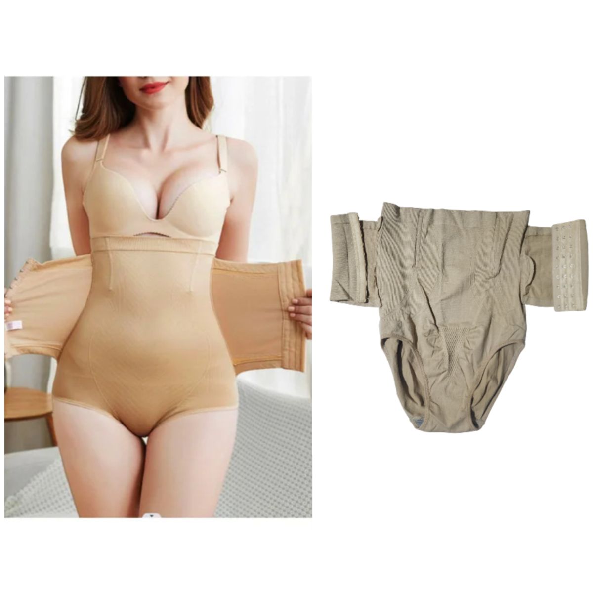 GENERICO - Faja ropa interior moldeadora de cintura corsé reductor BEIGE