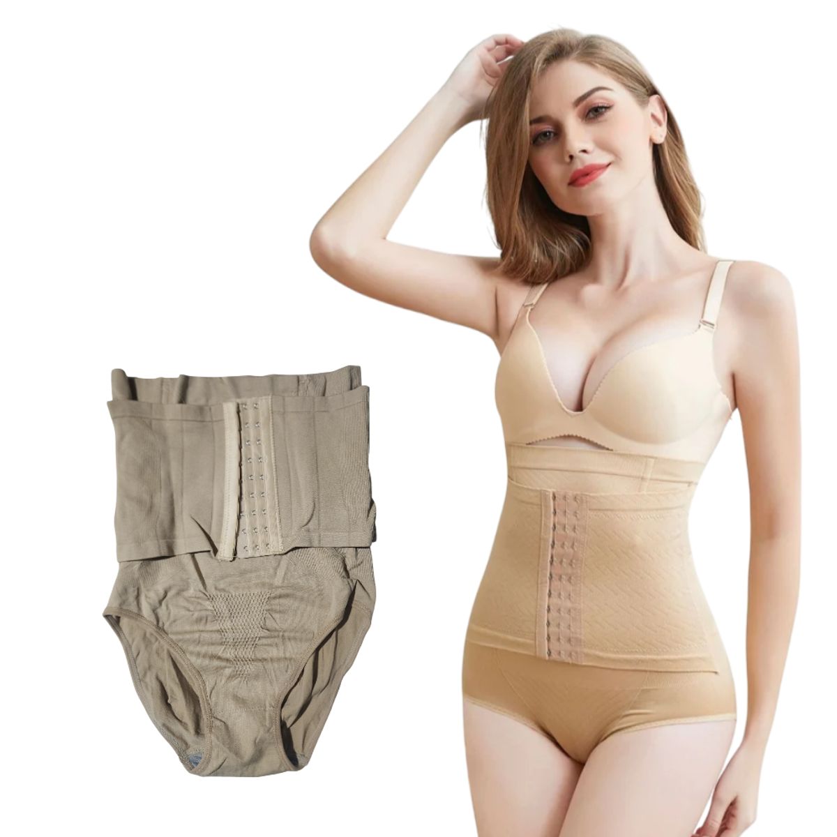 GENERICO - Faja ropa interior moldeadora de cintura corsé reductor BEIGE