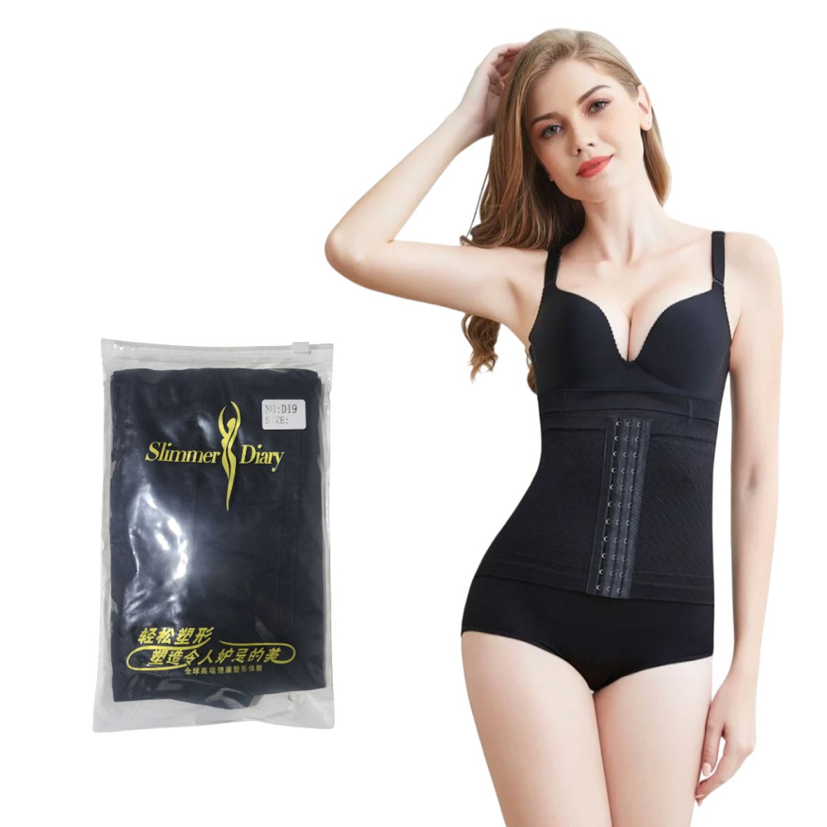 GENERICO - Faja ropa interior moldeadora de cintura corsé reductor NEGRO