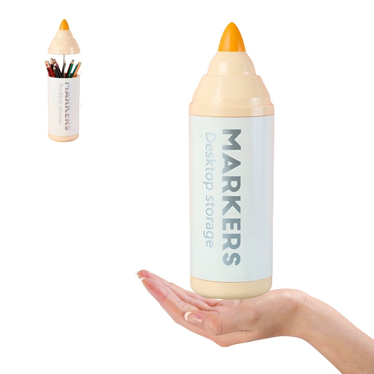 ELMEJORPRECIO - Organizador de Escritorio Lapiceros Modelo Plumón Amarillo