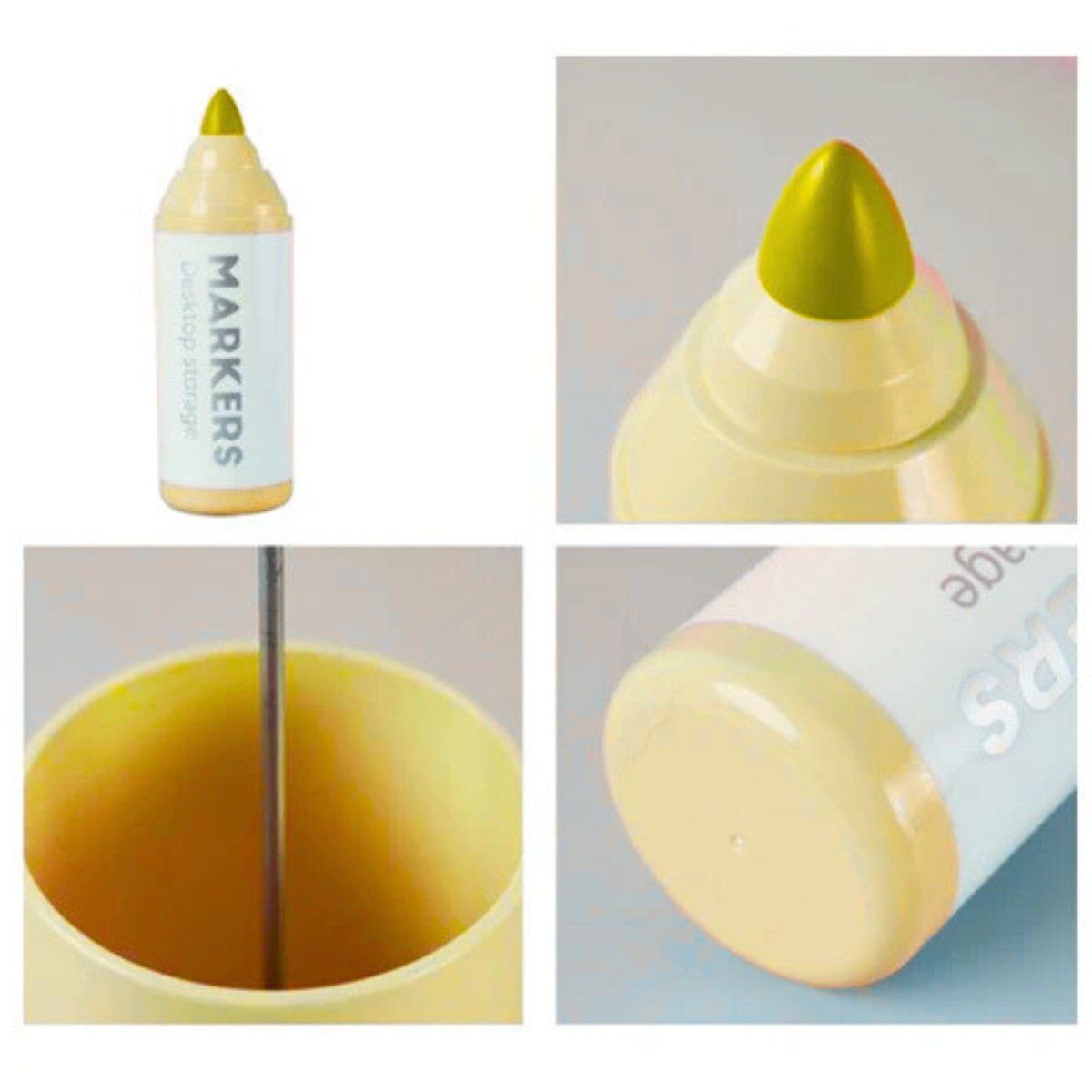 ELMEJORPRECIO - Organizador de Escritorio Lapiceros Modelo Plumón Amarillo