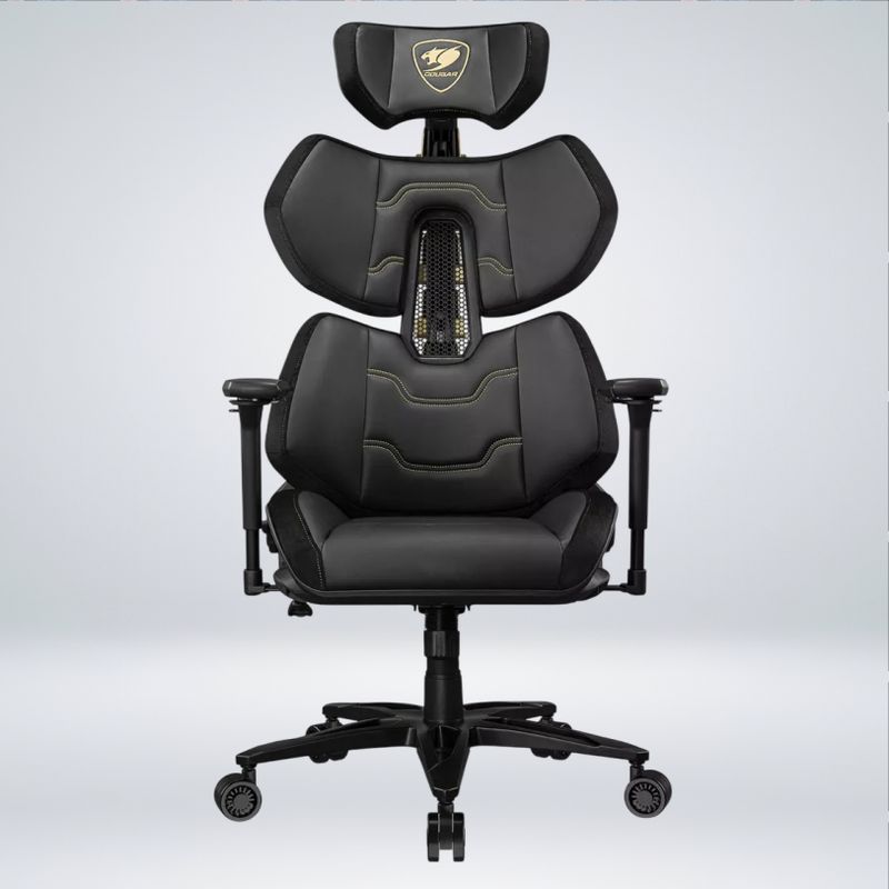 COUGAR - SILLA GAMING COUGAR TERMINATOR ELITE GOLD SOPORTE LUMBAR VENTILADO POLIPIEL