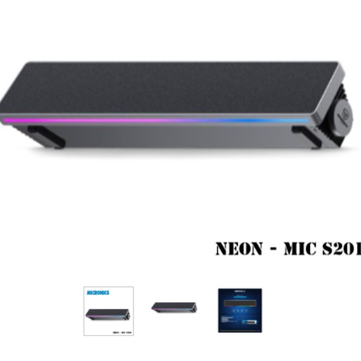 MICRONICS - Parlante Soundbar Portatil Neon Mic S201 BT RGB  MICRONICS
