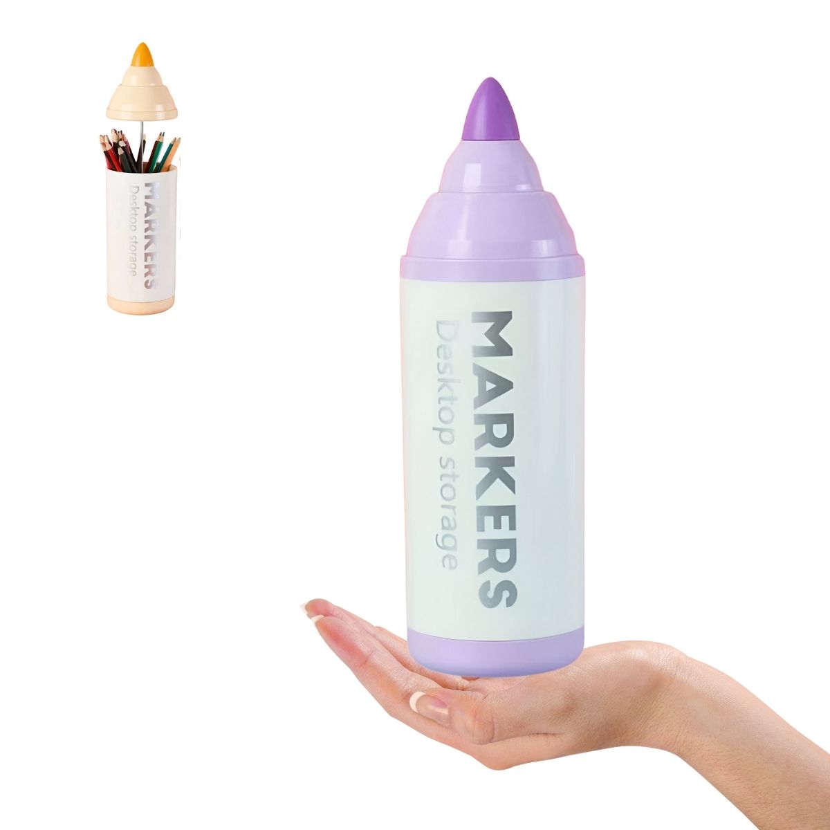 ELMEJORPRECIO - Organizador de Escritorio Lapiceros Modelo Plumón Lila