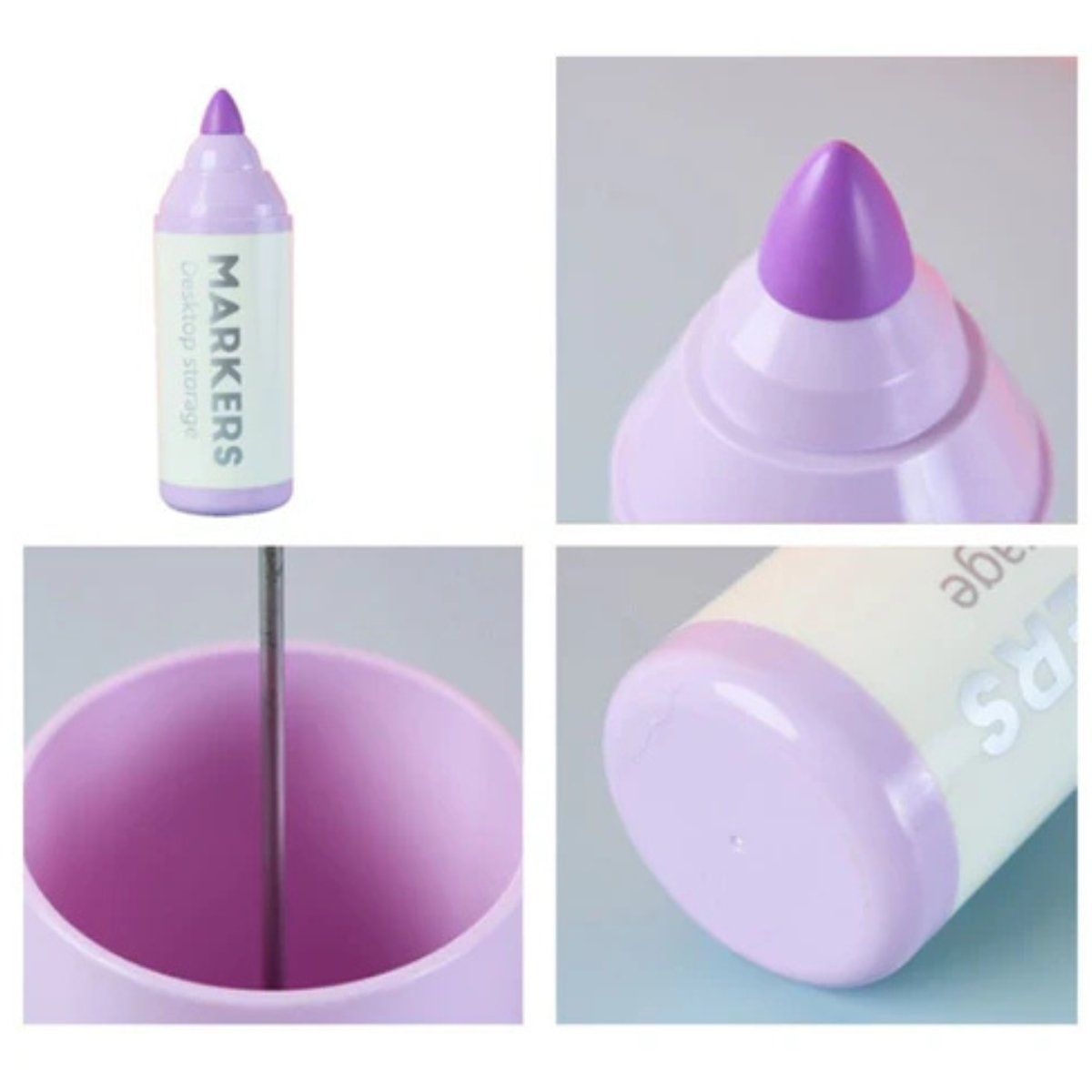 ELMEJORPRECIO - Organizador de Escritorio Lapiceros Modelo Plumón Lila