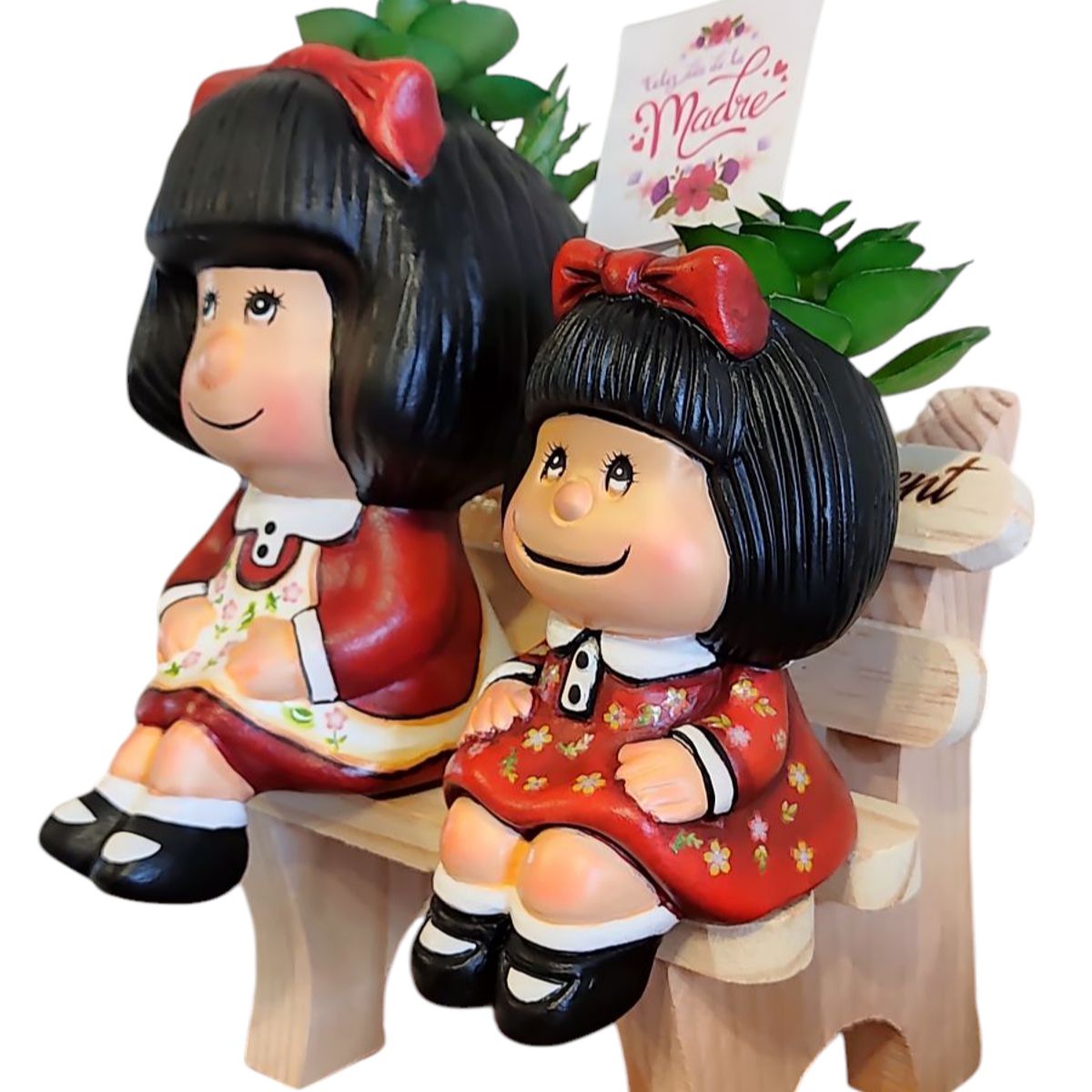 GENERICO - Regalo Maceta Mafalda Pintada a Mano + Banquita