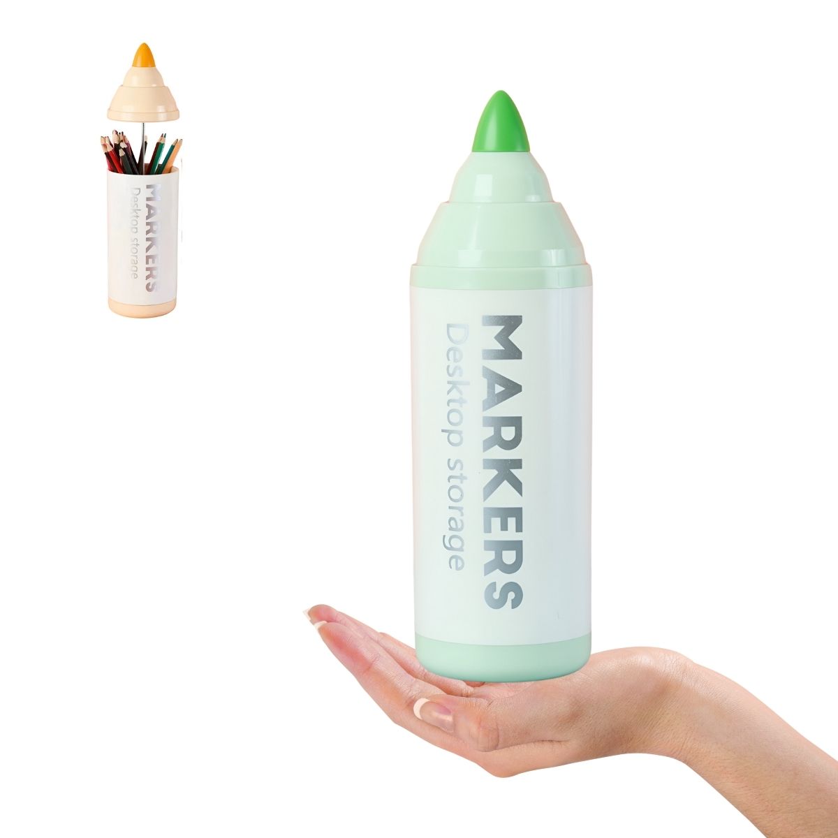 ELMEJORPRECIO - Organizador de Escritorio Lapiceros Modelo Plumón Verde