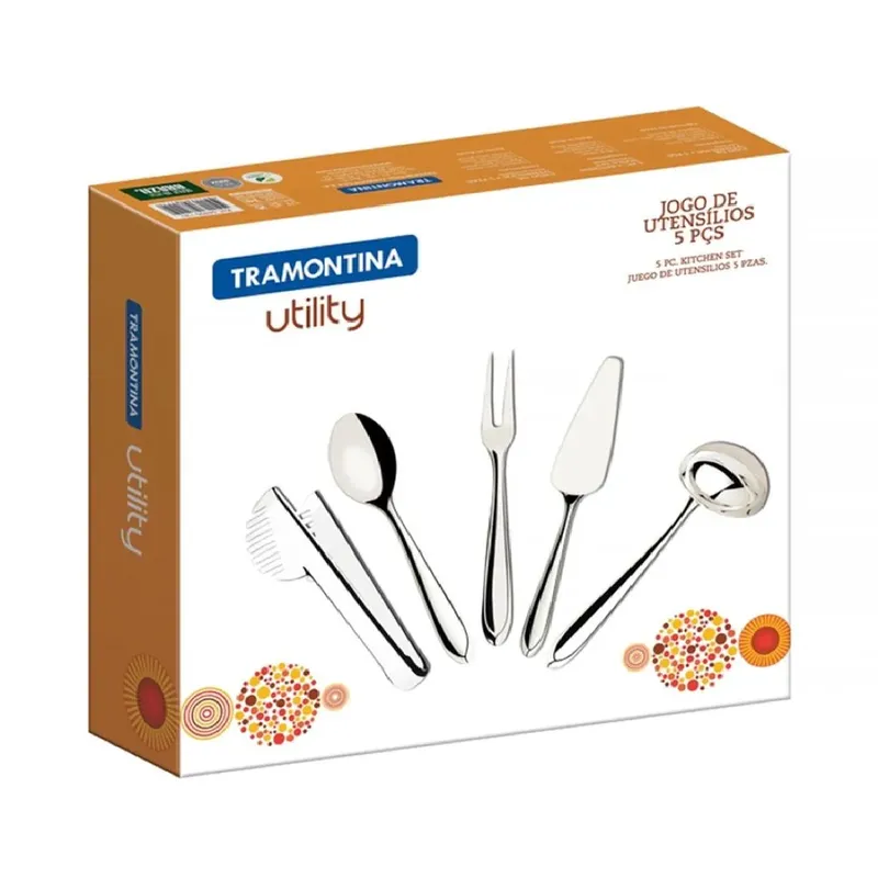 TRAMONTINA - JUEGO DE UTENSILIOS TRAMONTINA DE ACERO INOXIDABLE UTILITY
