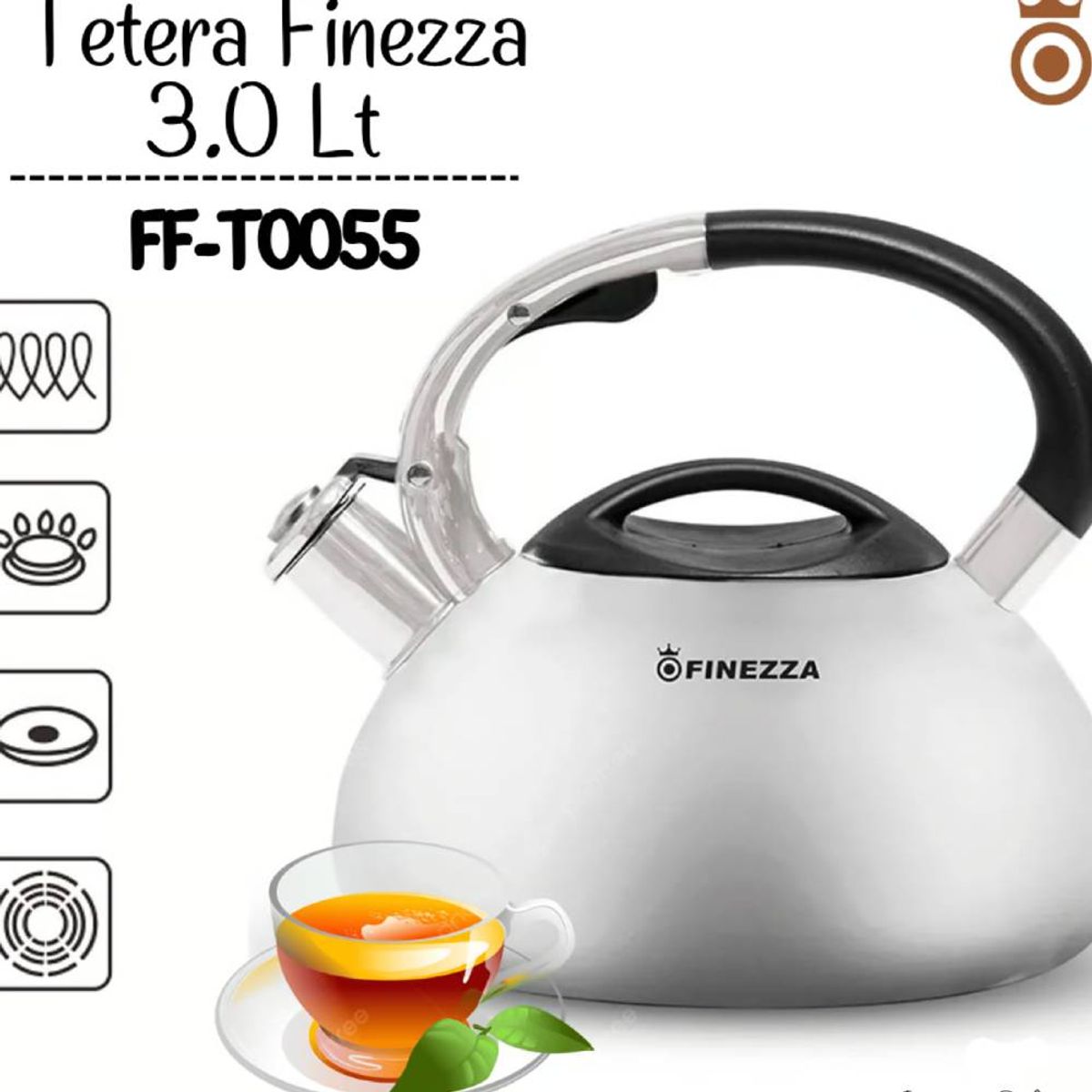 FINEZZA - Tetera Finezza De Acero Inoxidable de 3.0 Lt - FF-T0055-IN