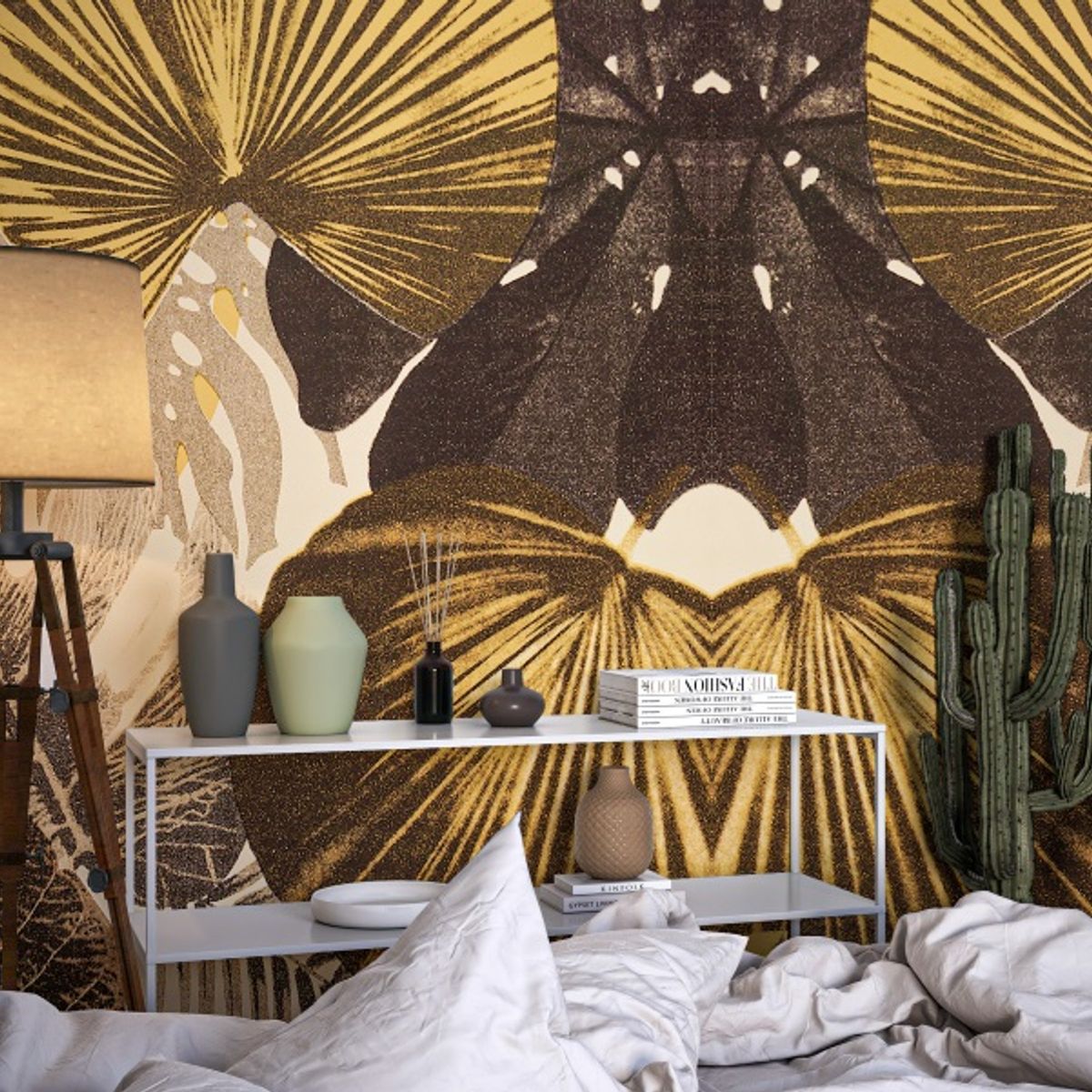 GENERICO - PAPEL TAPIZ DECORATIVO HOJAS FORMATO 0.53X10.00 M PARA PARED CODIGO B 67