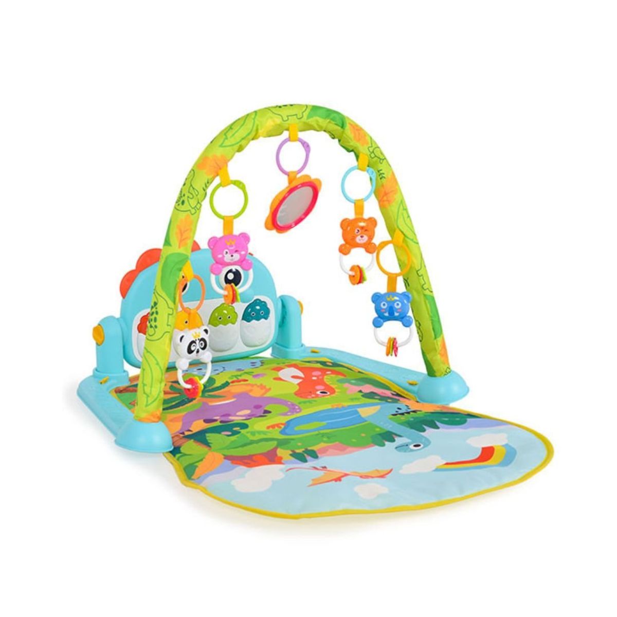 GENERICO - Alfombra De Dinosaurios con Juegos Didacticos