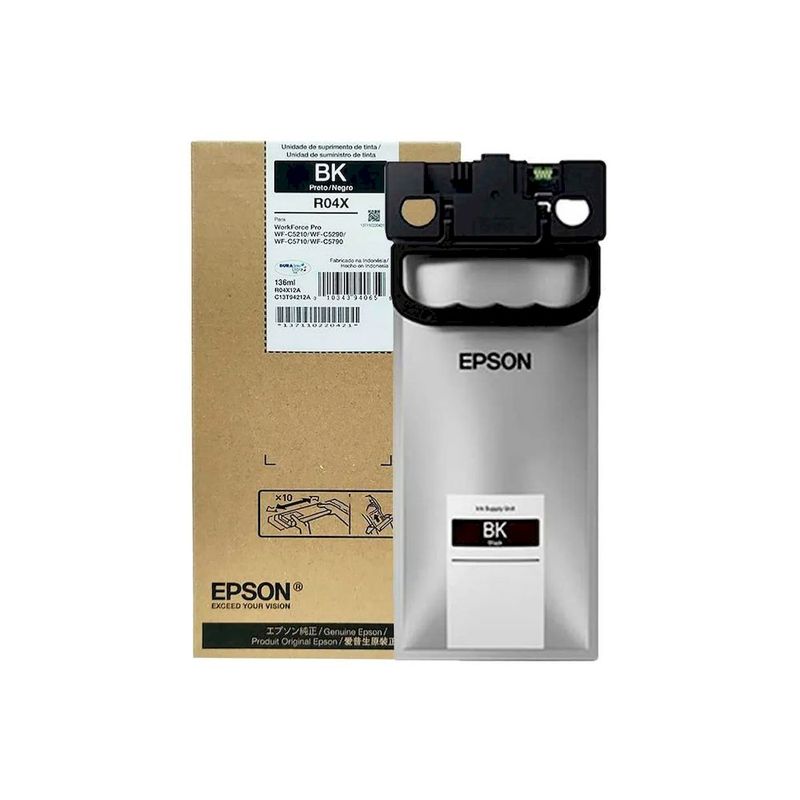 EPSON - Tinta EPSON R04X Negro WorkForce Pro WF-C5210 5290 5710 5790