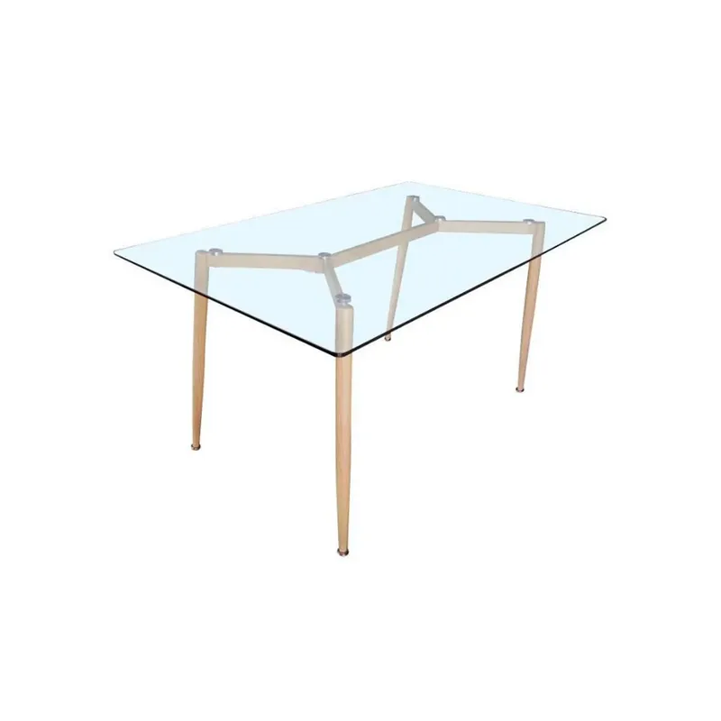 OFIDEAS - Mesa De Comedor 4 Personas Luigi Tablero De Vidrio 120x80 Cm Ofideas