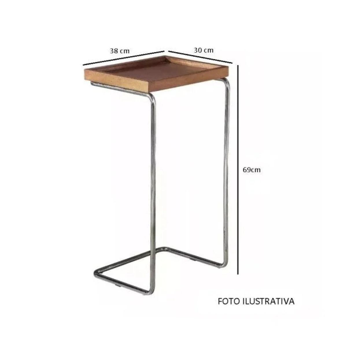 R&R MUEBLES - Mesa Lateral Amamiya Marrón R&R MUEBLES